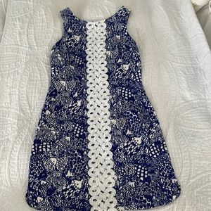 Lilly for target blue and white fish dress size 2